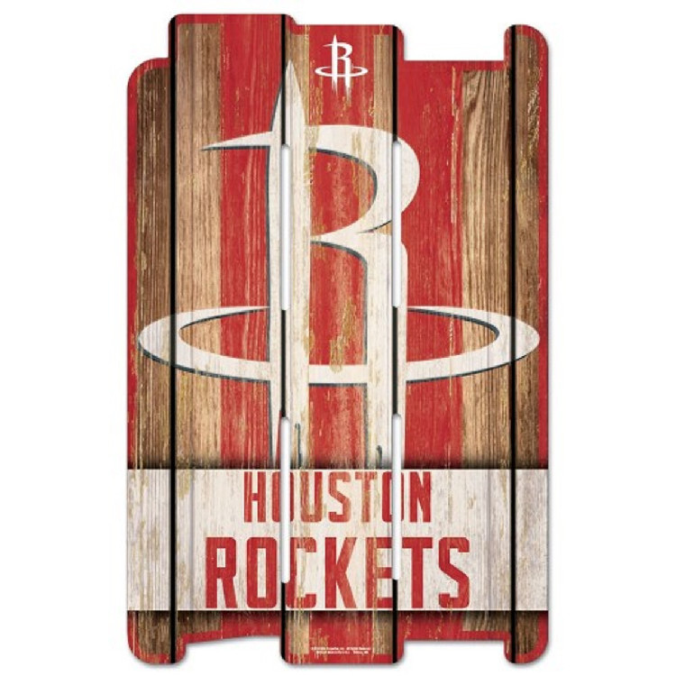 Houston Rockets Sign 11x17 Wood Fence Style