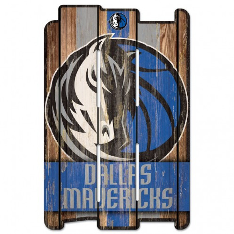 Dallas Mavericks Sign 11x17 Wood Fence Style