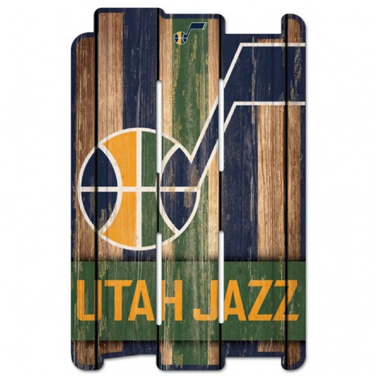 Utah Jazz Sign 11x17 Wood Fence Style