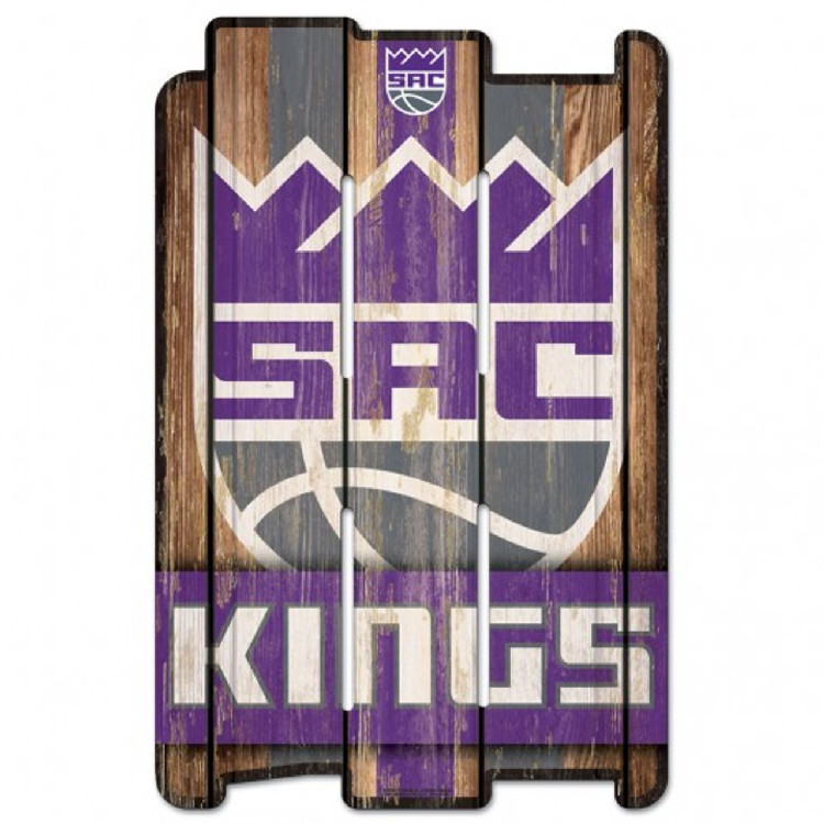 Sacramento Kings Sign 11x17 Wood Fence Style