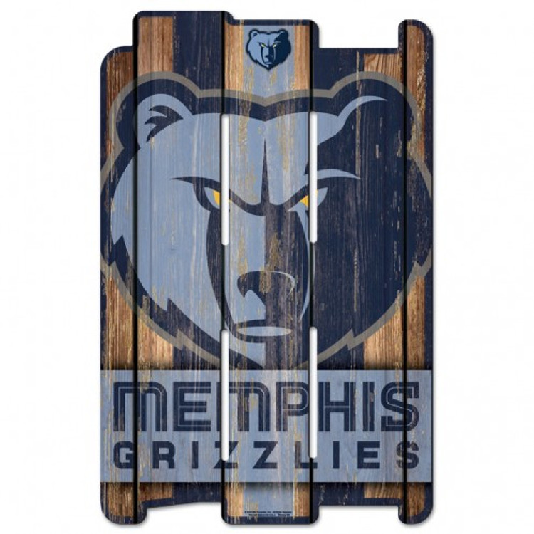 Memphis Grizzlies Sign 11x17 Wood Fence Style