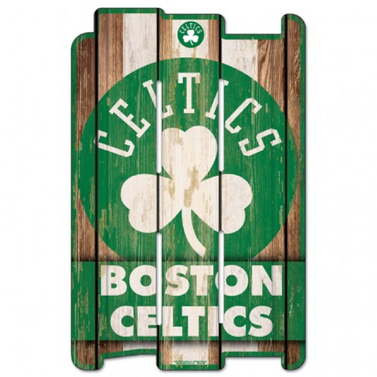 Boston Celtics Sign 11x17 Wood Fence Style