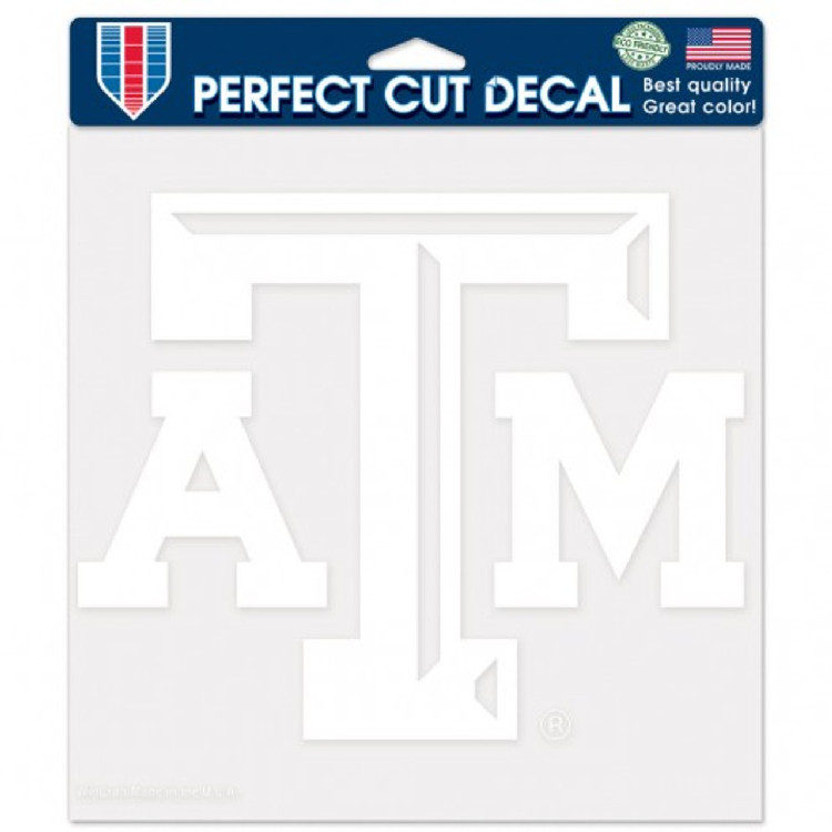 Texas A&M Aggies Decal 8x8 Perfect Cut White