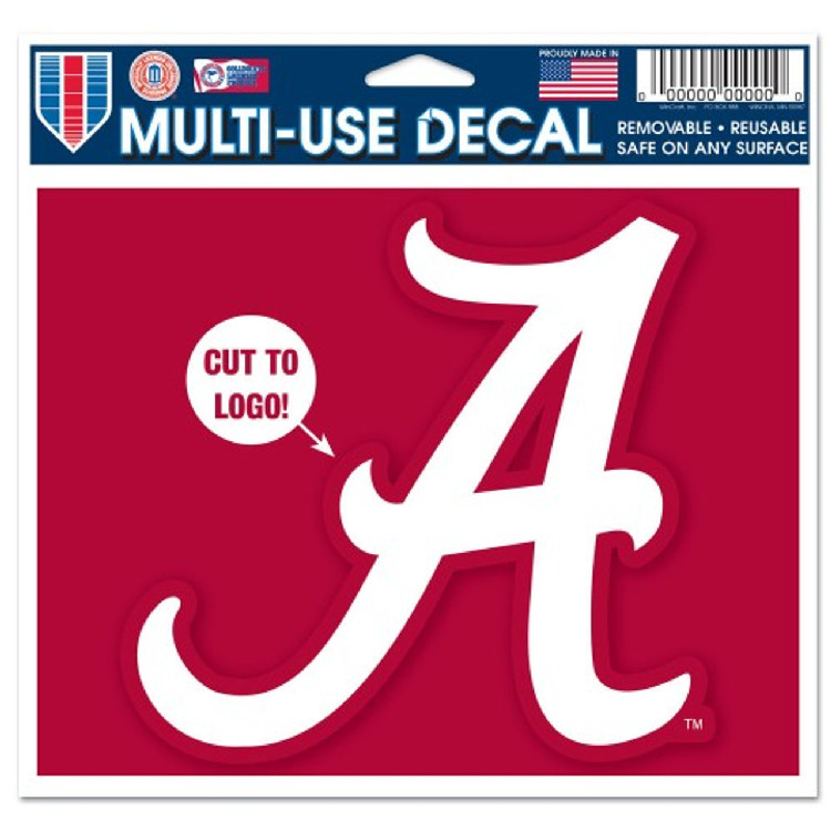 Alabama Crimson Tide Decal 5x6 Multi Use Color Cut to Logo