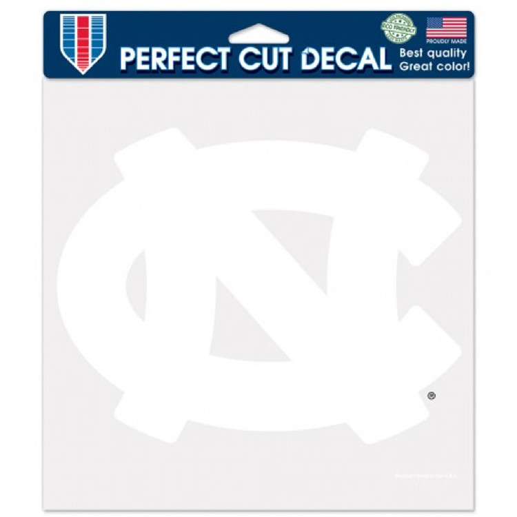 North Carolina Tar Heels Decal 8x8 Die Cut White