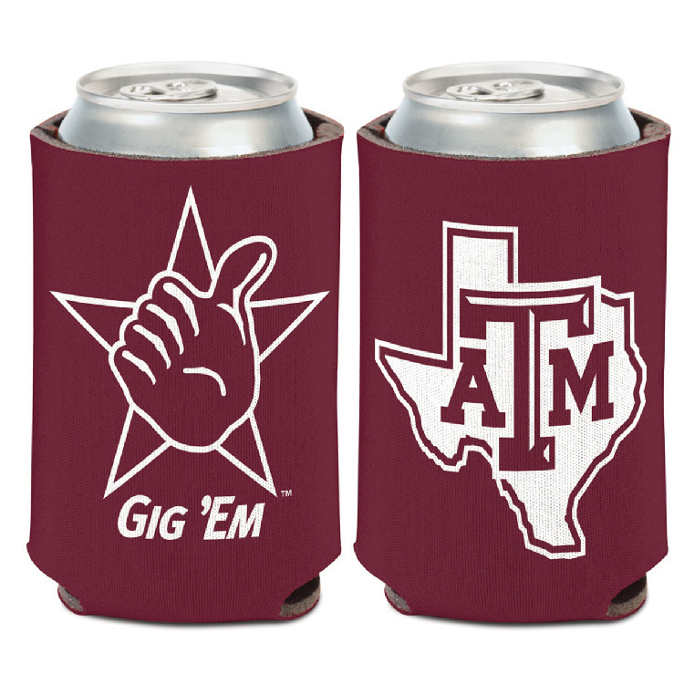 Texas A&M Aggies Can Cooler Slogan Design