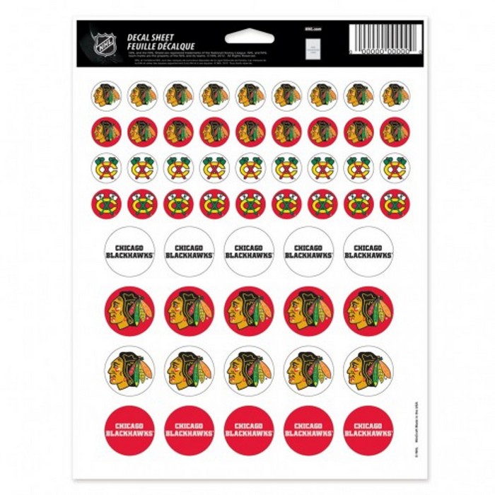 Chicago Blackhawks Decal 8.5x11 Vinyl Sticker Sheet Mini Decals