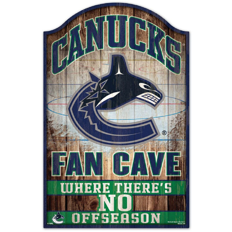 Vancouver Canucks Sign 11x17 Wood Fan Cave Design