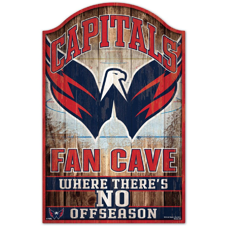 Washington Capitals Sign 11x17 Wood Fan Cave Design