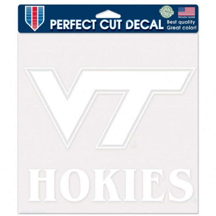 Virginia Tech Hokies Decal 8x8 Perfect Cut White