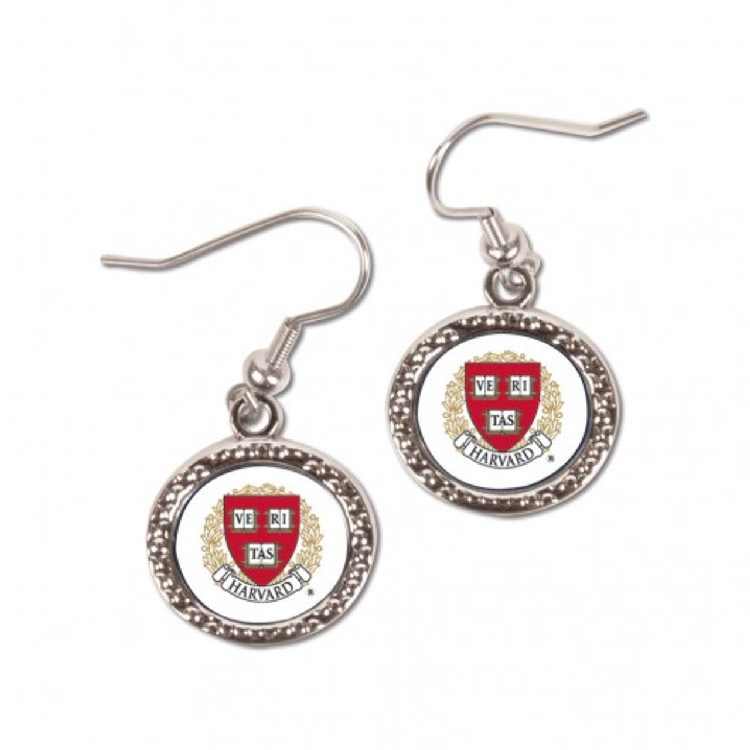 Harvard Crimson Earrings Round Style