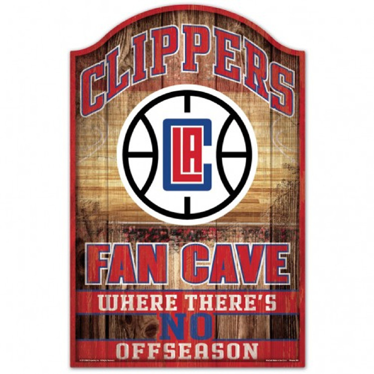 Los Angeles Clippers Sign 11x17 Wood Fan Cave Design