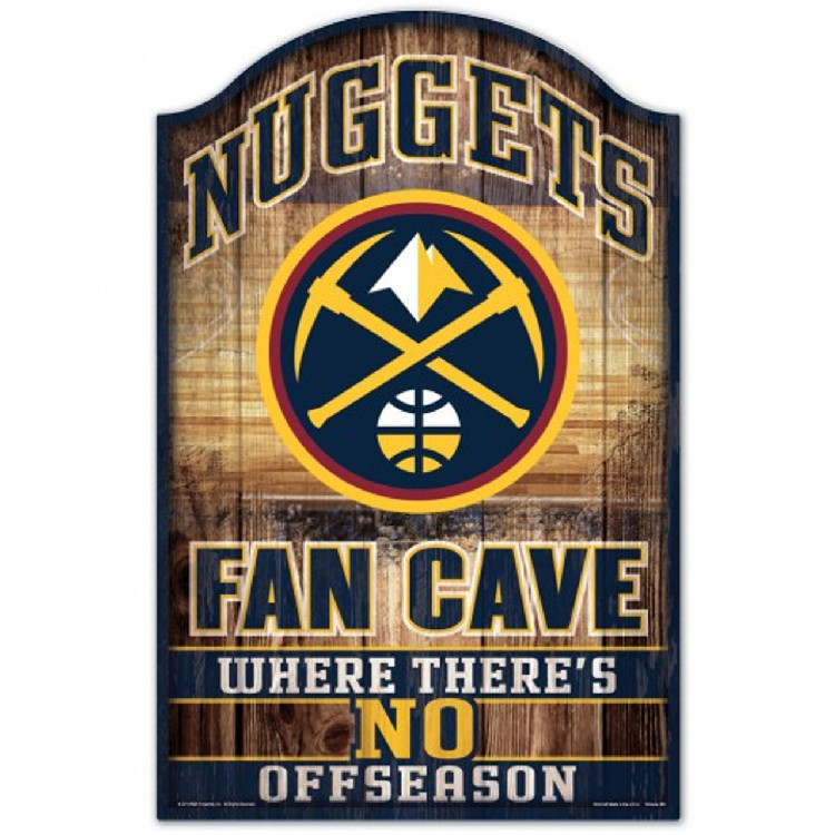 Denver Nuggets Sign 11x17 Wood Fan Cave Design