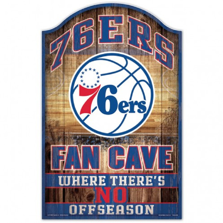 Philadelphia 76ers Sign 11x17 Wood Fan Cave Design