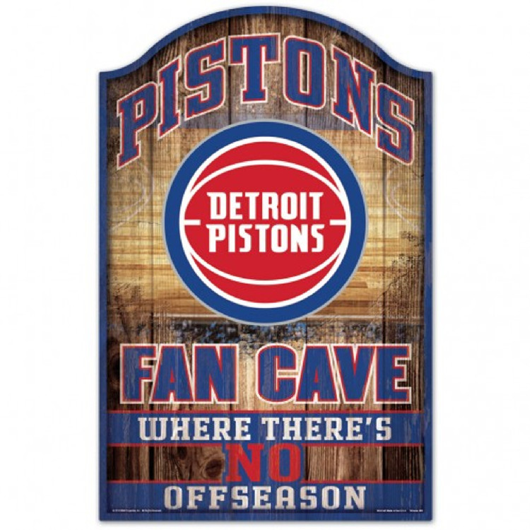 Detroit Pistons Sign 11x17 Wood Fan Cave Design