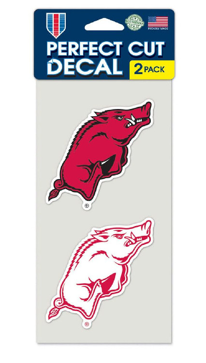 Arkansas Razorbacks Decal 4x4 Perfect Cut Set of 2