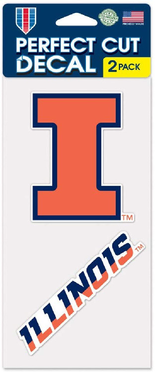 Illinois Fighting Illini Set of 2 Die Cut Decals