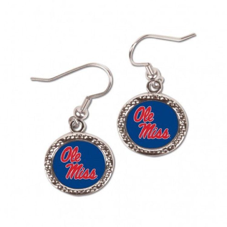 Mississippi Rebels Earrings Round Style