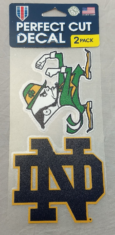 Notre Dame Fighting Irish Set of 2 Die Cut Decals