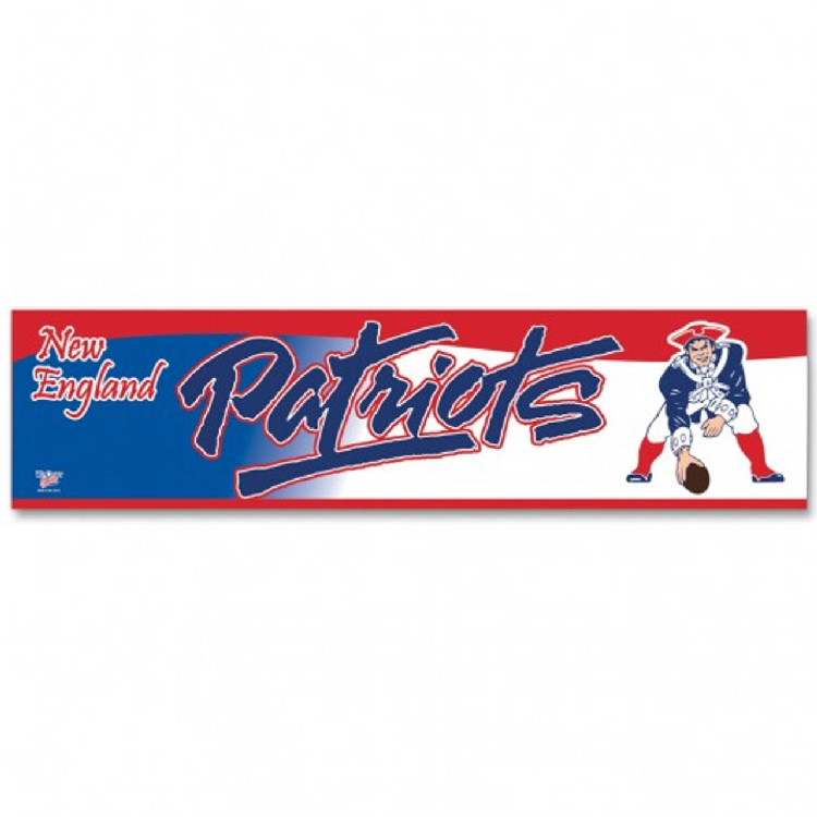 New England Patriots Decal 3x12 Bumper Strip Style Classic Logo Design