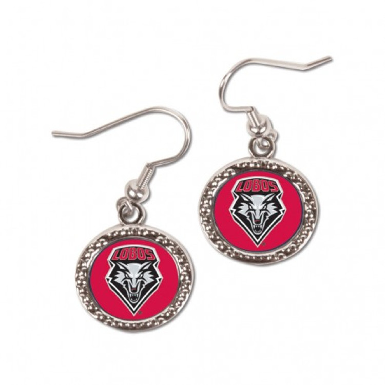 New Mexico Lobos Earrings Round Style