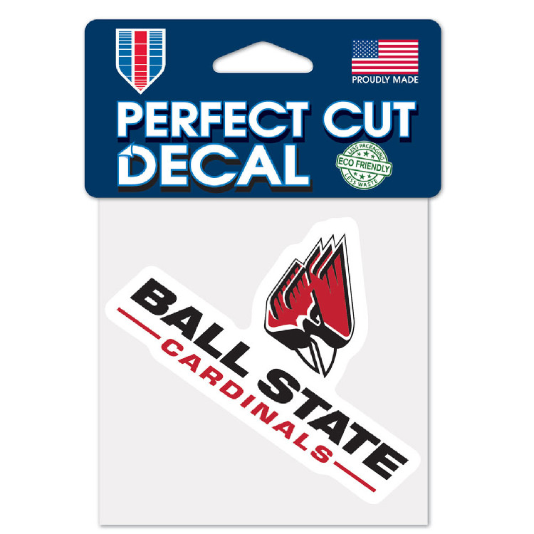 Ball State Cardinals Decal 4x4 Perfect Cut Color