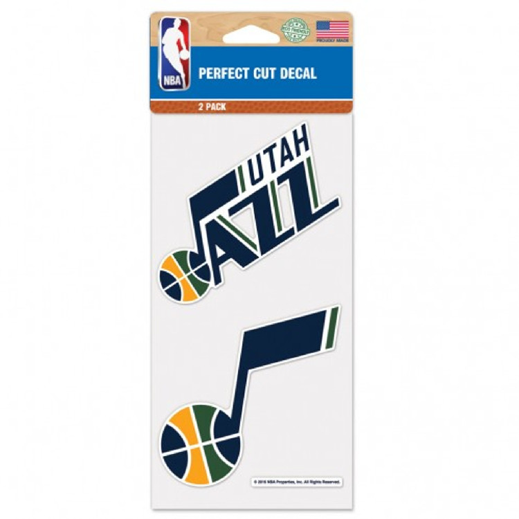 Utah Jazz Decal 4x4 Perfect Cut Set of 2