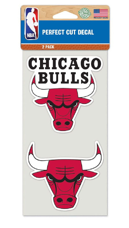 Chicago Bulls Decal 4x4 Die Cut Set of 2