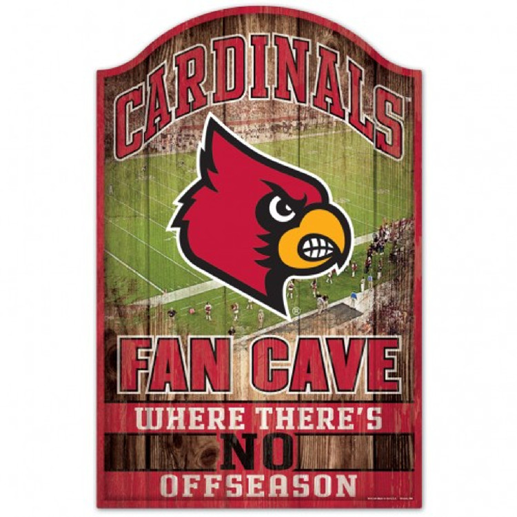 Louisville Cardinals Sign 11x17 Wood Fan Cave Design