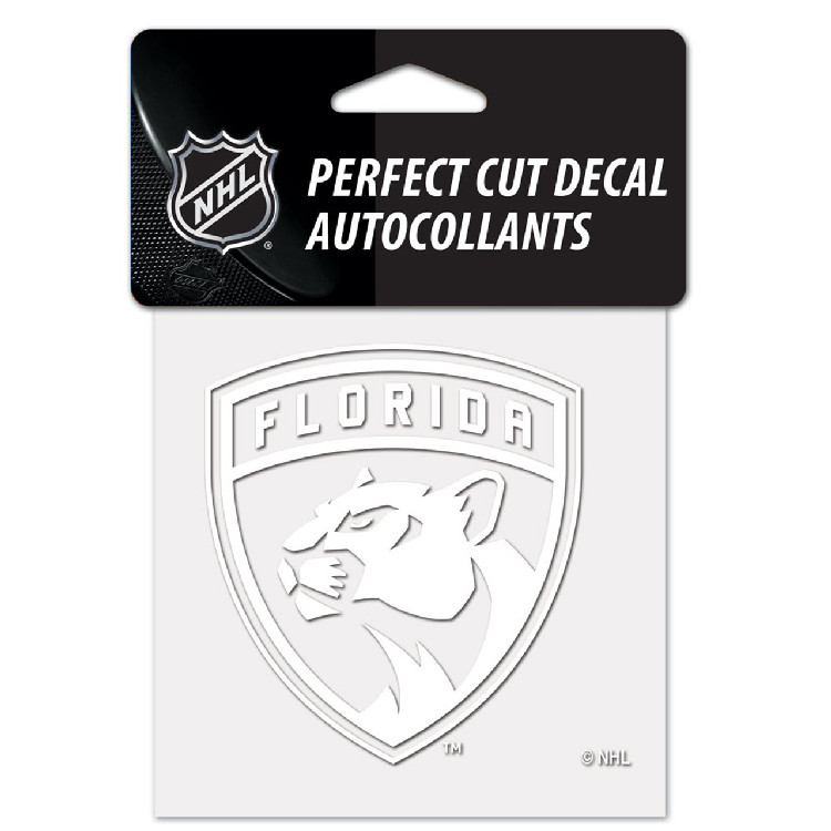 Florida Panthers Decal 4x4 Perfect Cut White