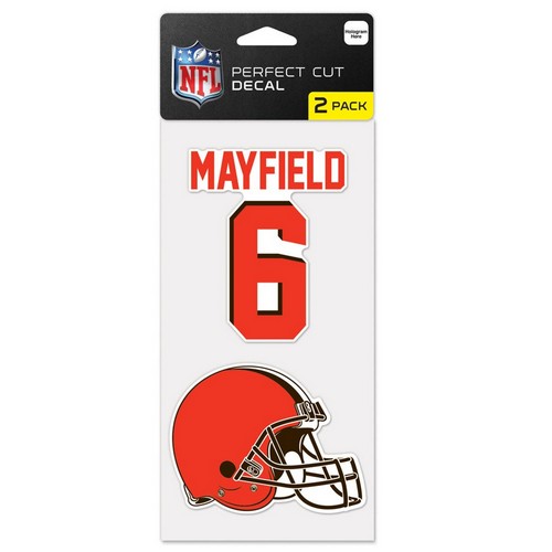 Wincraft Cleveland Browns Decal 4x4 Perfect Cut Set of 2 Baker Mayfield Design -