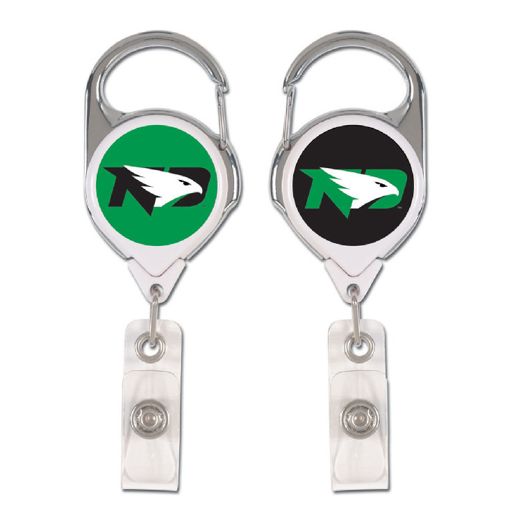 North Dakota Fighting Hawks Badge Holder Premium Retractable