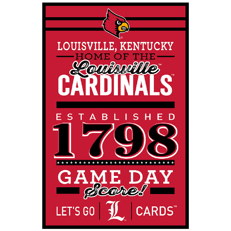 Louisville Cardinals Sign 11x17 Wood Established Design