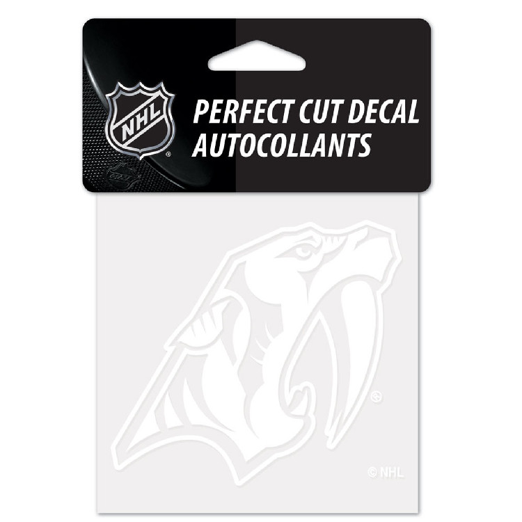 Nashville Predators Decal 4x4 Perfect Cut White