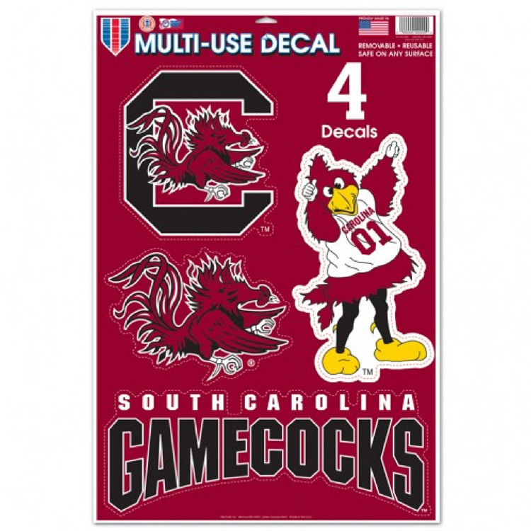 South Carolina Gamecocks Decal 11x17 Multi Use 4 Decals