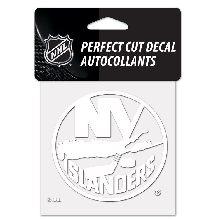 New York Islanders Decal 4x4 Perfect Cut White