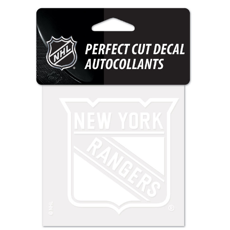 New York Rangers Decal 4x4 Perfect Cut White