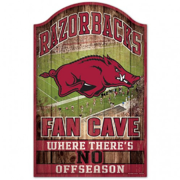 Arkansas Razorbacks Sign 11x17 Wood Fan Cave Design