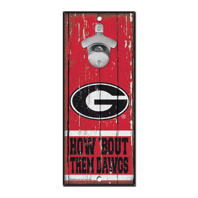 Georgia Bulldogs Sign Wood 5x11 Bottle Opener