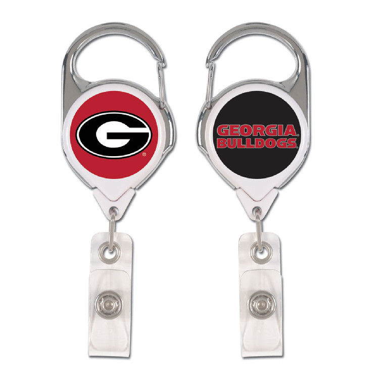 Georgia Bulldogs Badge Holder Premium Retractable