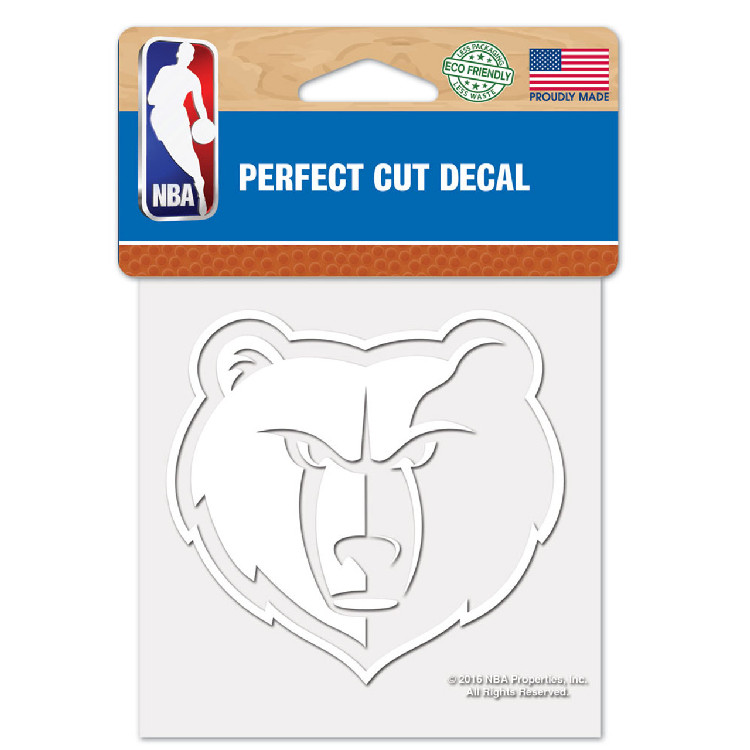 Memphis Grizzlies Decal 4x4 Perfect Cut White