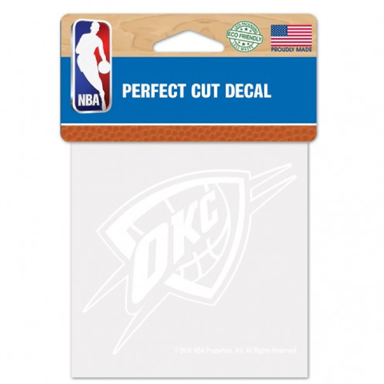 Oklahoma City Thunder Decal 4x4 Perfect Cut White