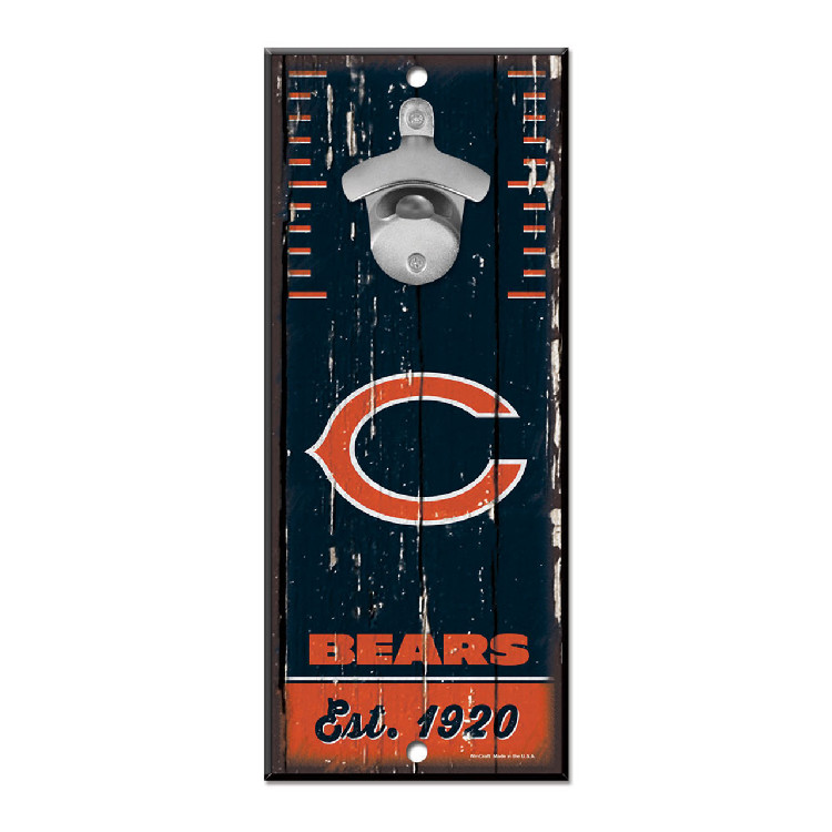 Chicago Bears Sign Wood 5x11 Bottle Opener