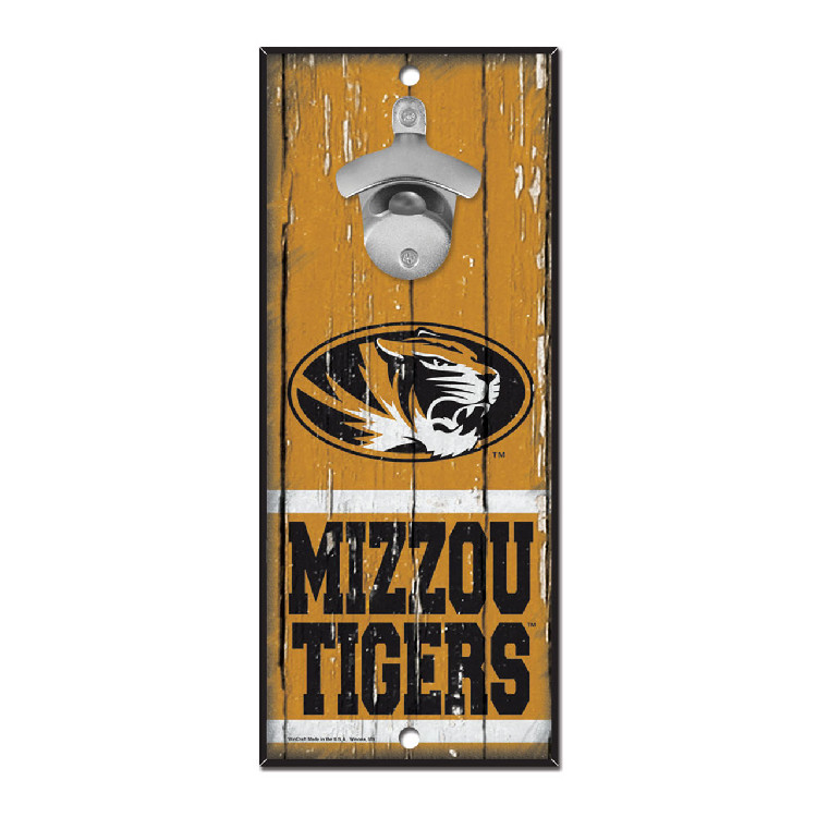 Missouri Tigers Sign Wood 5x11 Bottle Opener