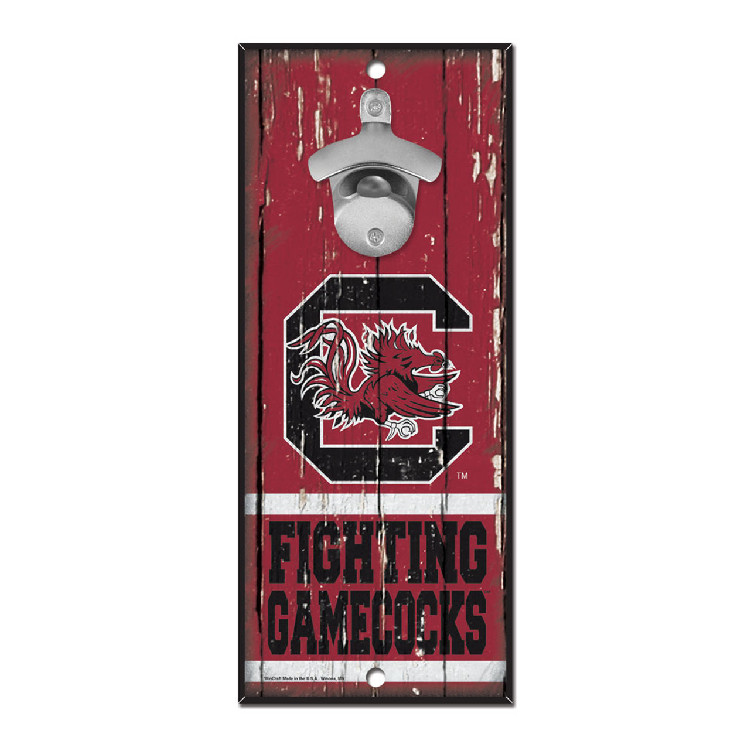 South Carolina Gamecocks Sign Wood 5x11 Bottle Opener