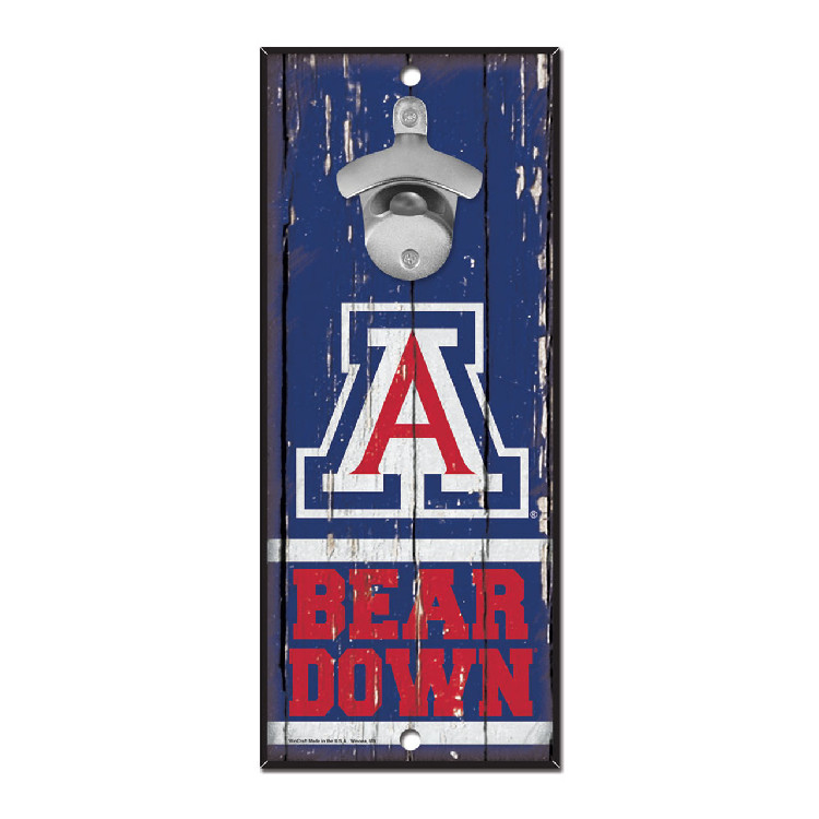 Arizona Wildcats Sign Wood 5x11 Bottle Opener