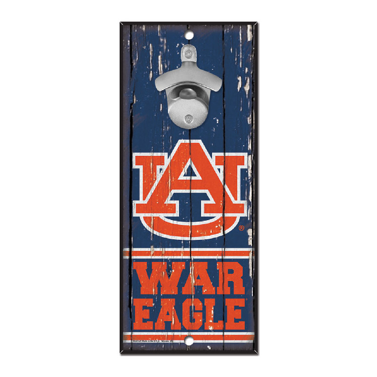 Auburn Tigers Sign Wood 5x11 Bottle Opener