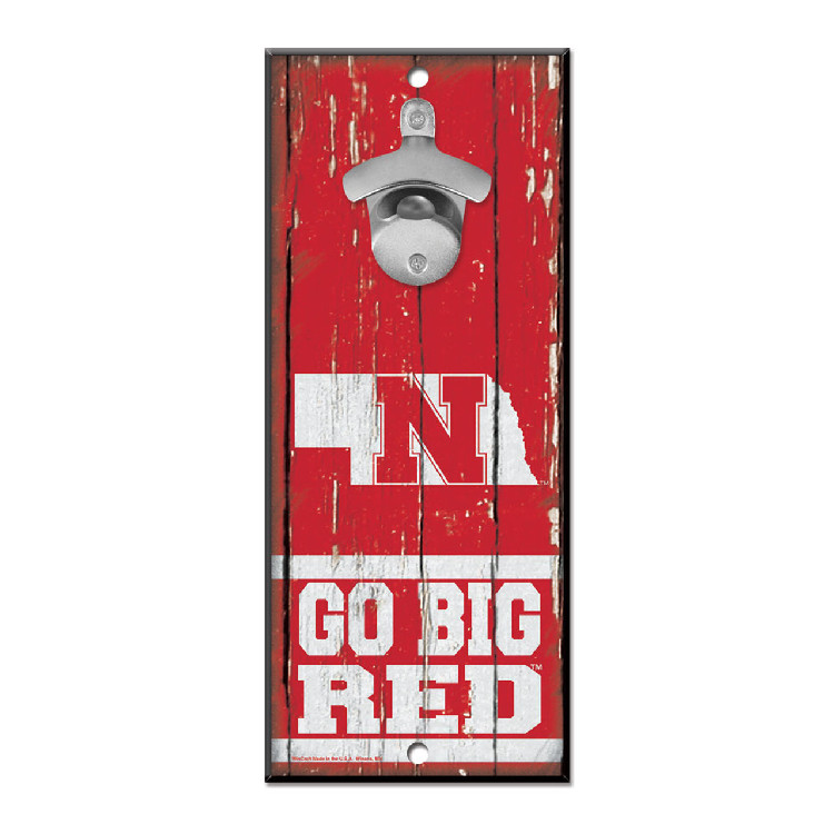 Nebraska Cornhuskers Sign Wood 5x11 Bottle Opener