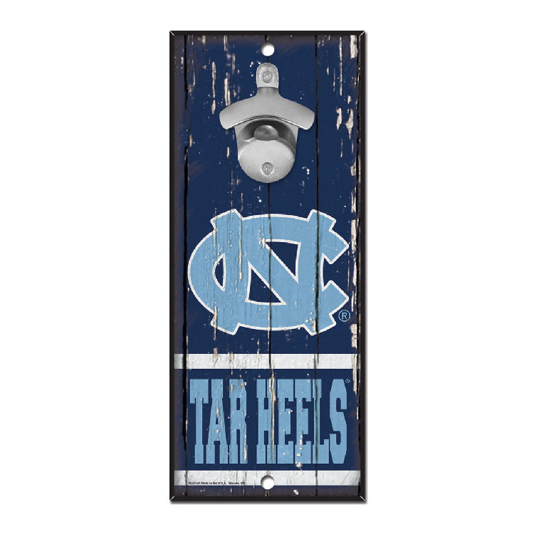 North Carolina Tar Heels Sign Wood 5x11 Bottle Opener