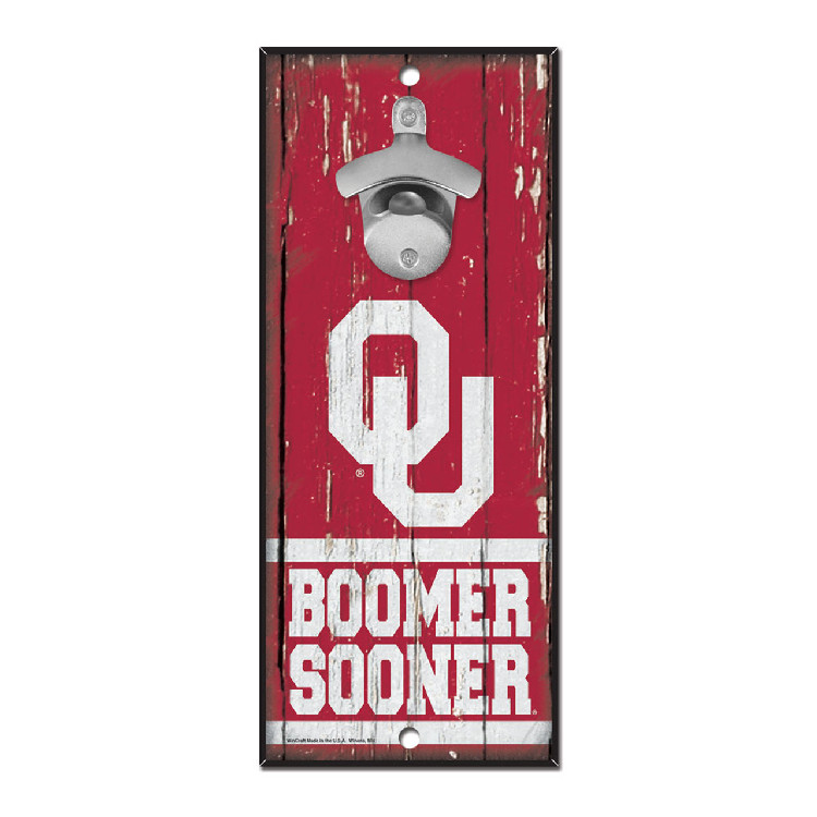 Oklahoma Sooners Sign Wood 5x11 Bottle Opener